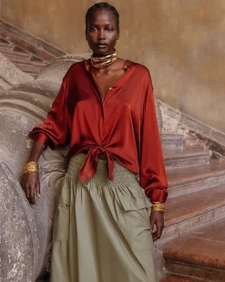 Mes Demoiselles Paris Chemises & Tops>Chemise Silveness Terracotta