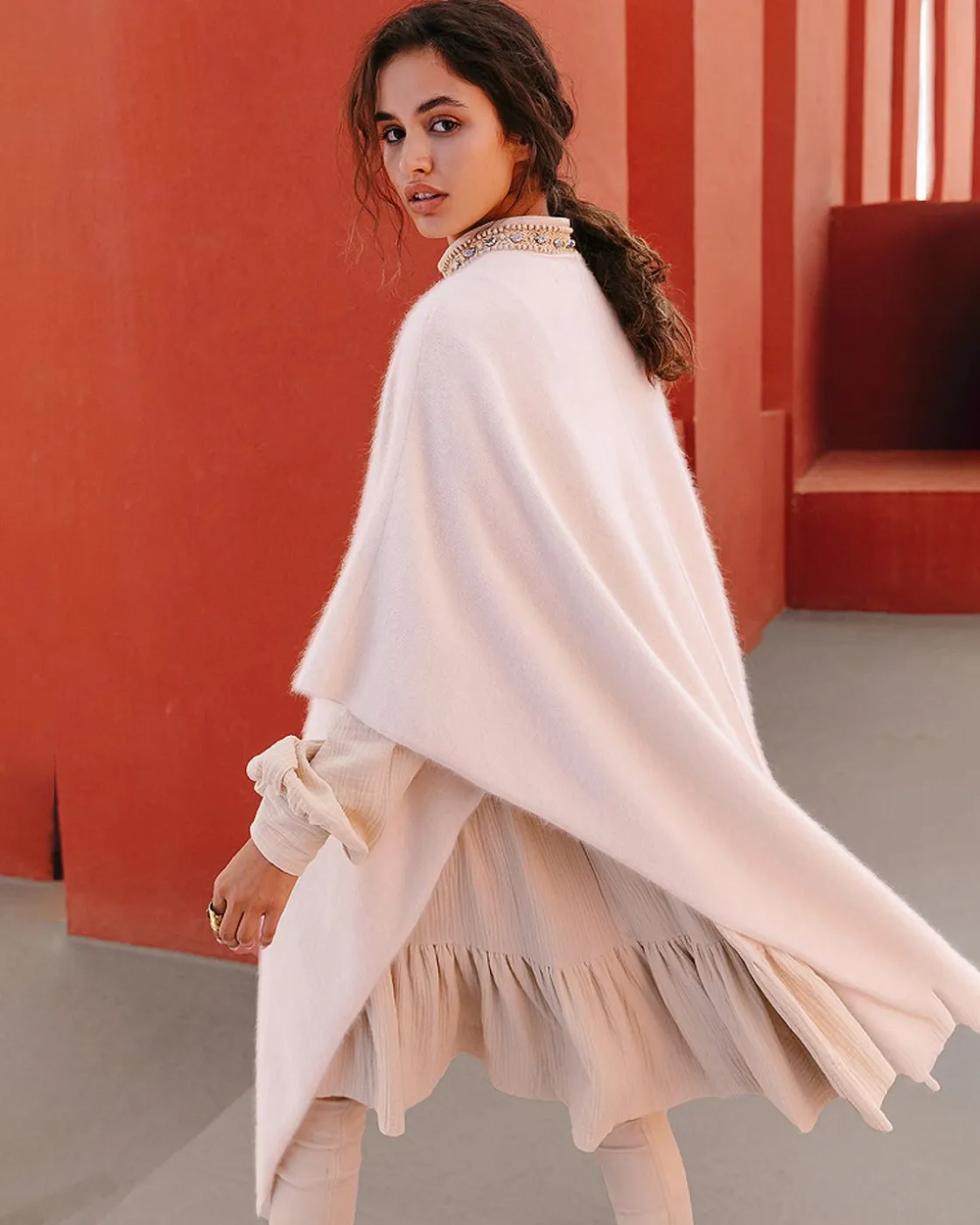 Mes Demoiselles Paris Kimonos & Ponchos>Poncho Ringo Blanc