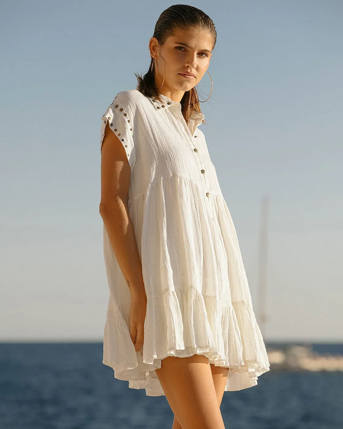 Mes Demoiselles Paris Robes & Jupes>Robe Gamine Blanc Casse