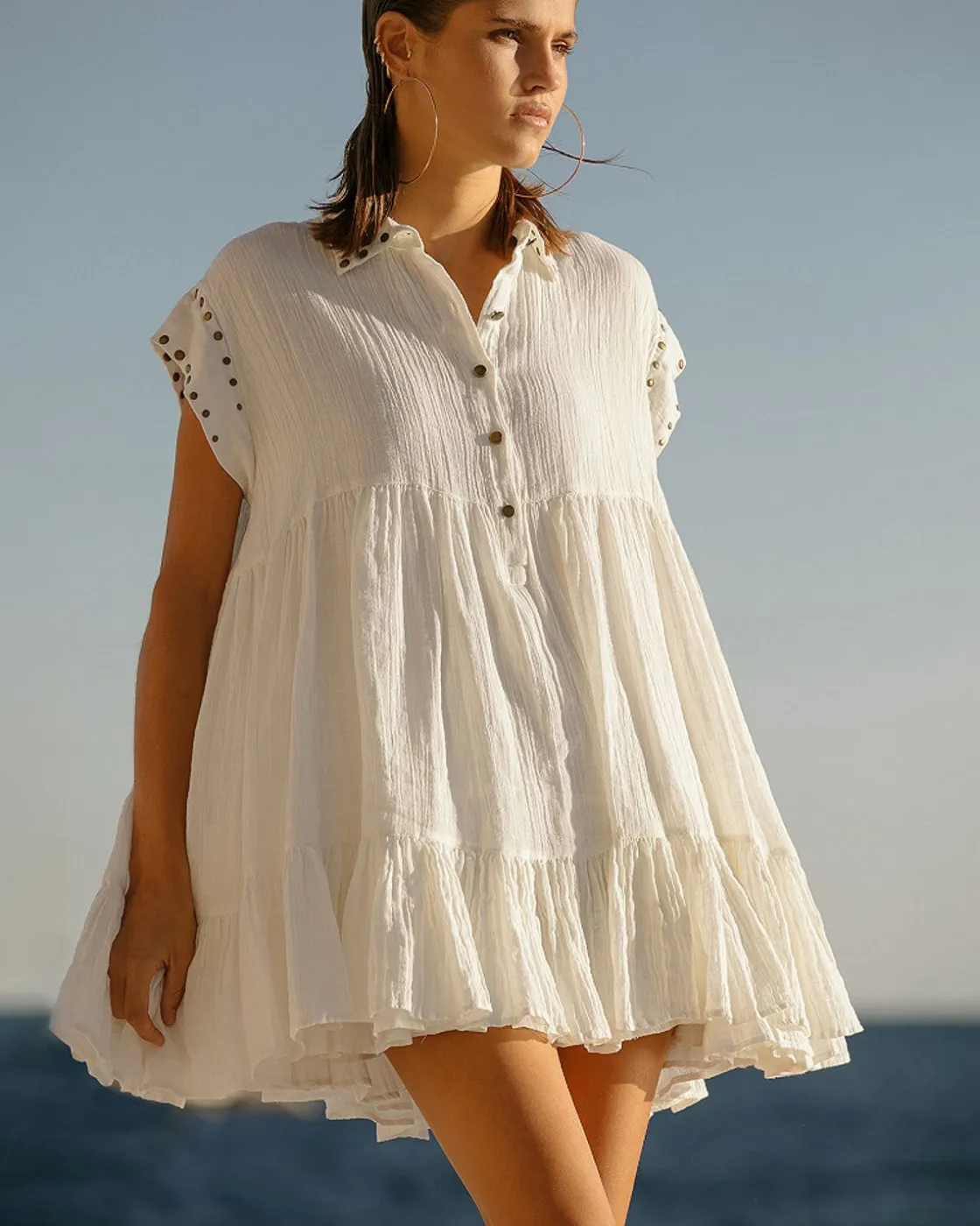 Mes Demoiselles Paris Robes & Jupes>Robe Gamine Blanc Casse